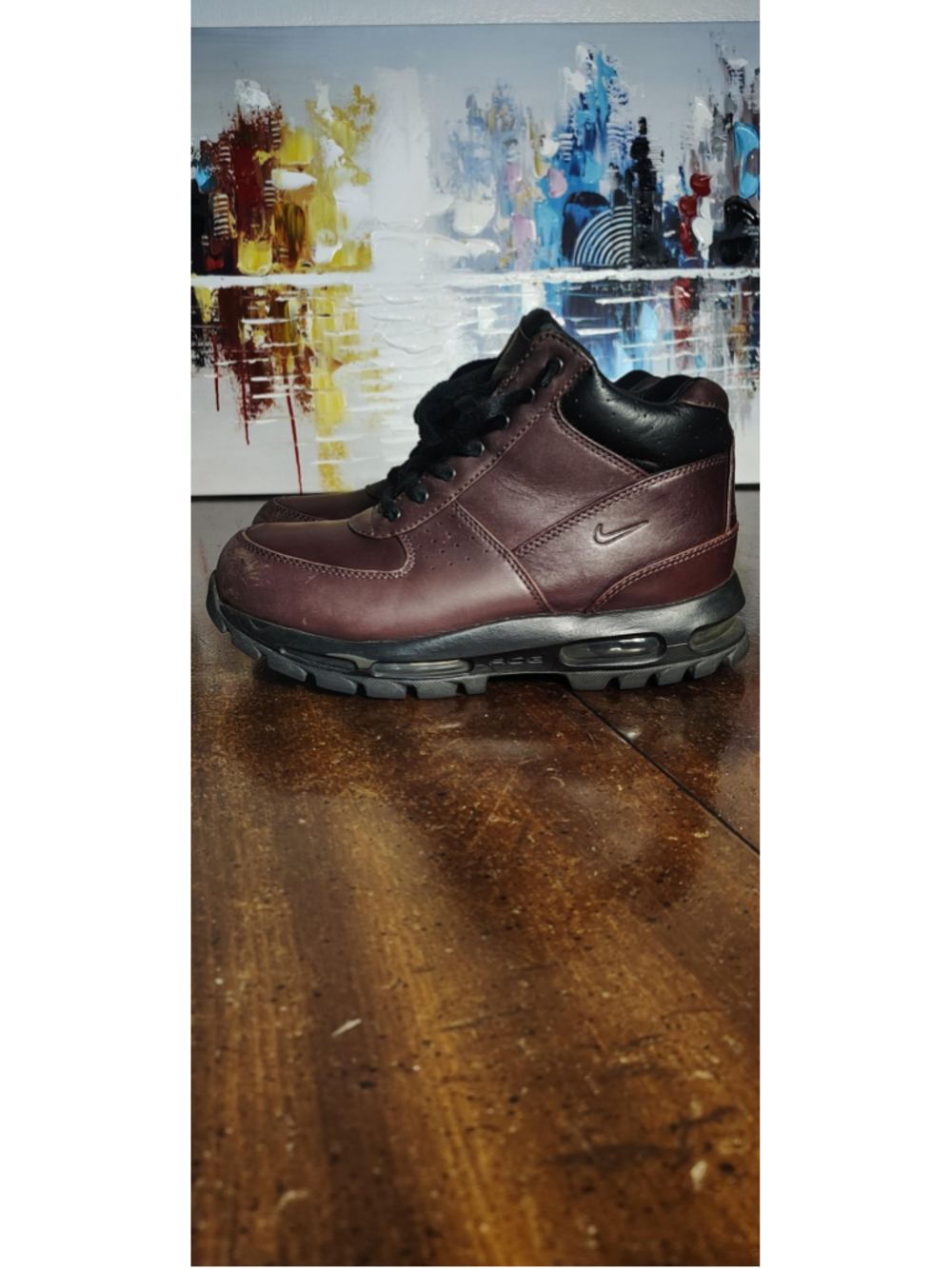 Nike Air Max Goadome ACG Boots Mens Size 8.5 Red Black Leather Combat 865031-601